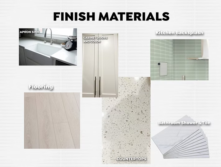 Finish Materials for The Gabe Plan